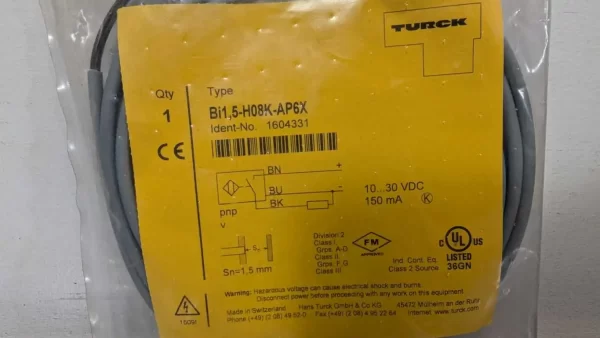 Bi1,5-H08K-AP6X, Turck, Inductive Sensor, 1604331