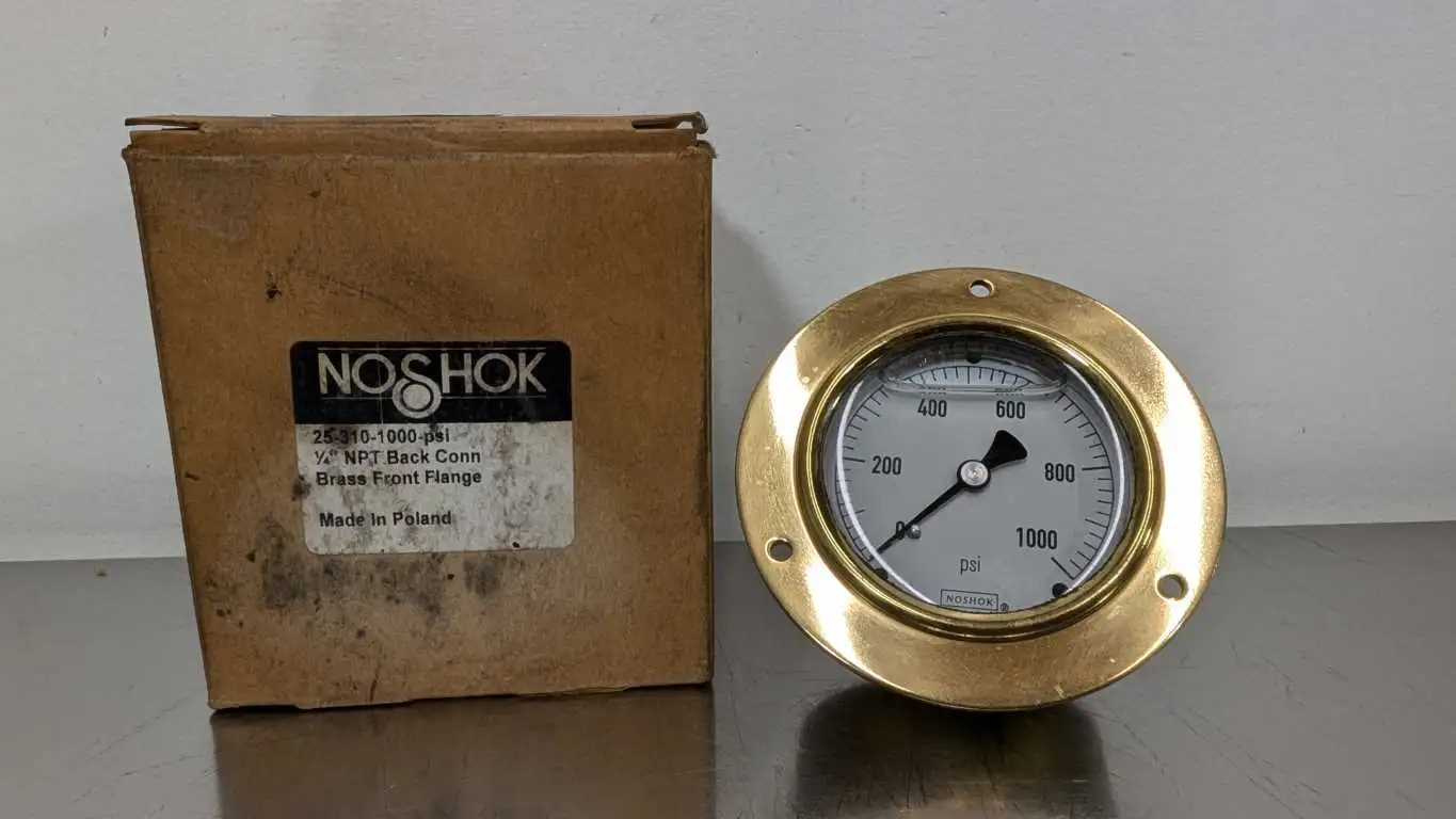 Noshok 25-310-1000-psi Brass Pressure Gauge 0-1000PSI 2-1/2″Case 1/4″NPT