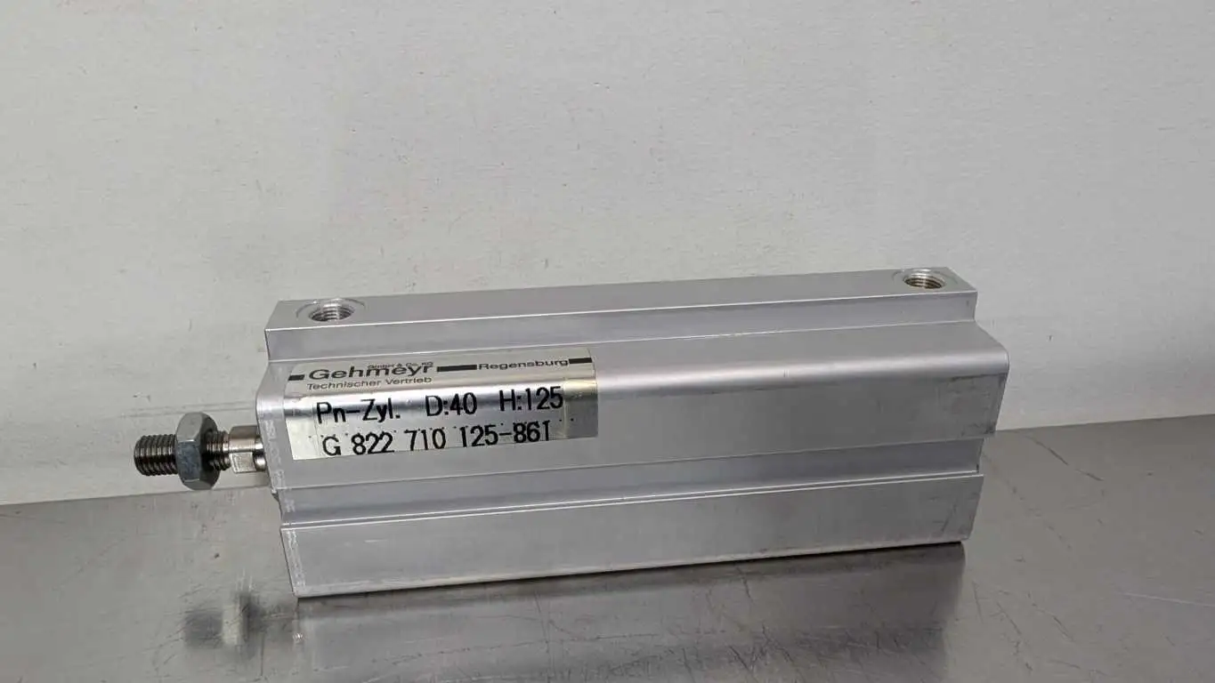 Gehmeyr Pn-Zyl D:40 H:125 Pneumatic Cylinder 12mm Rod Dia x 40mm Cyl Dia x 125mm Stroke