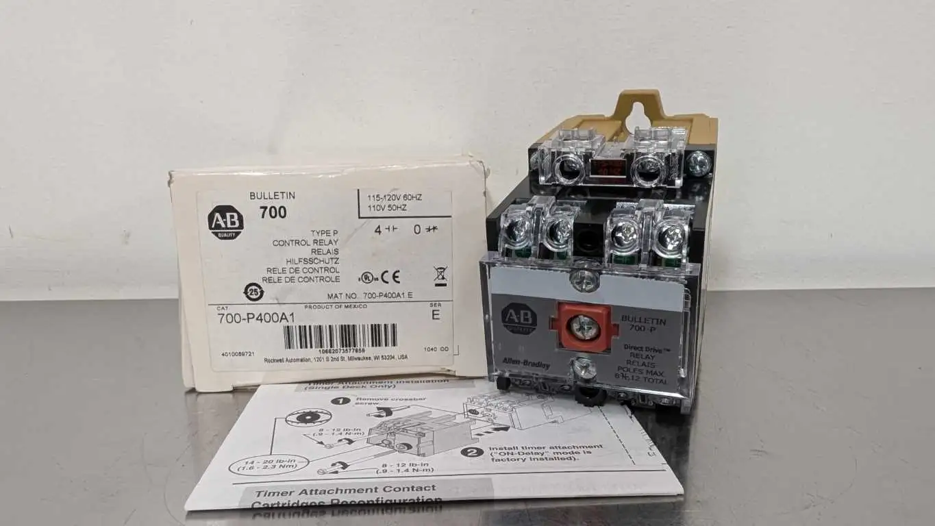 Allen-Bradley 700-P400A1 Control Relay Ser E 115-120/110VAC Type P 4 Pole