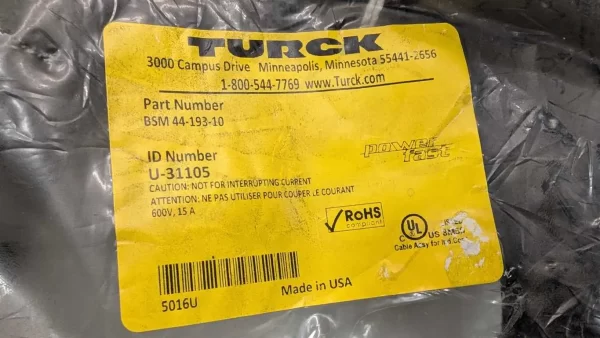 BSM 44-193-10, Turck, Cordset, U-31105