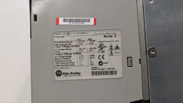 20DD011A3EYNAEDCL, Allen-Bradley, Variable Frequency Drive, PowerFlex 700S