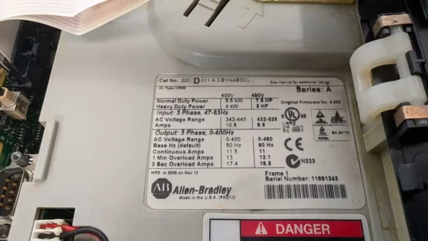 20DD011A3EYNAEDCL, Allen-Bradley, Variable Frequency Drive, PowerFlex 700S