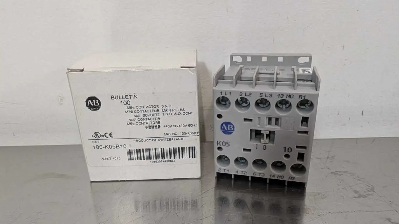 Allen-Bradley 100-K05B10 Mini Contactor 440/480V 3NO Main Poles 1NO Aux