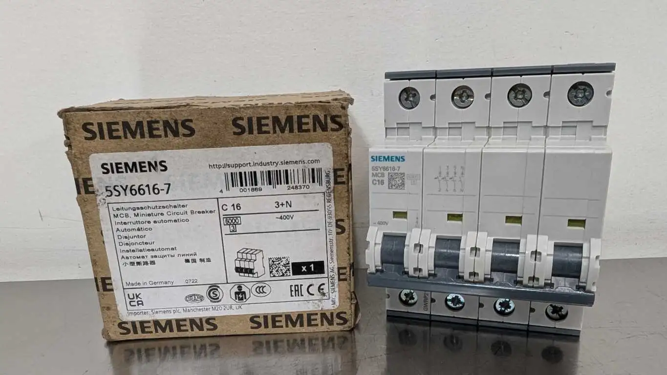 Siemens 5SY6616-7 Miniature Circuit Breaker C16 16A 3+N-Pole C