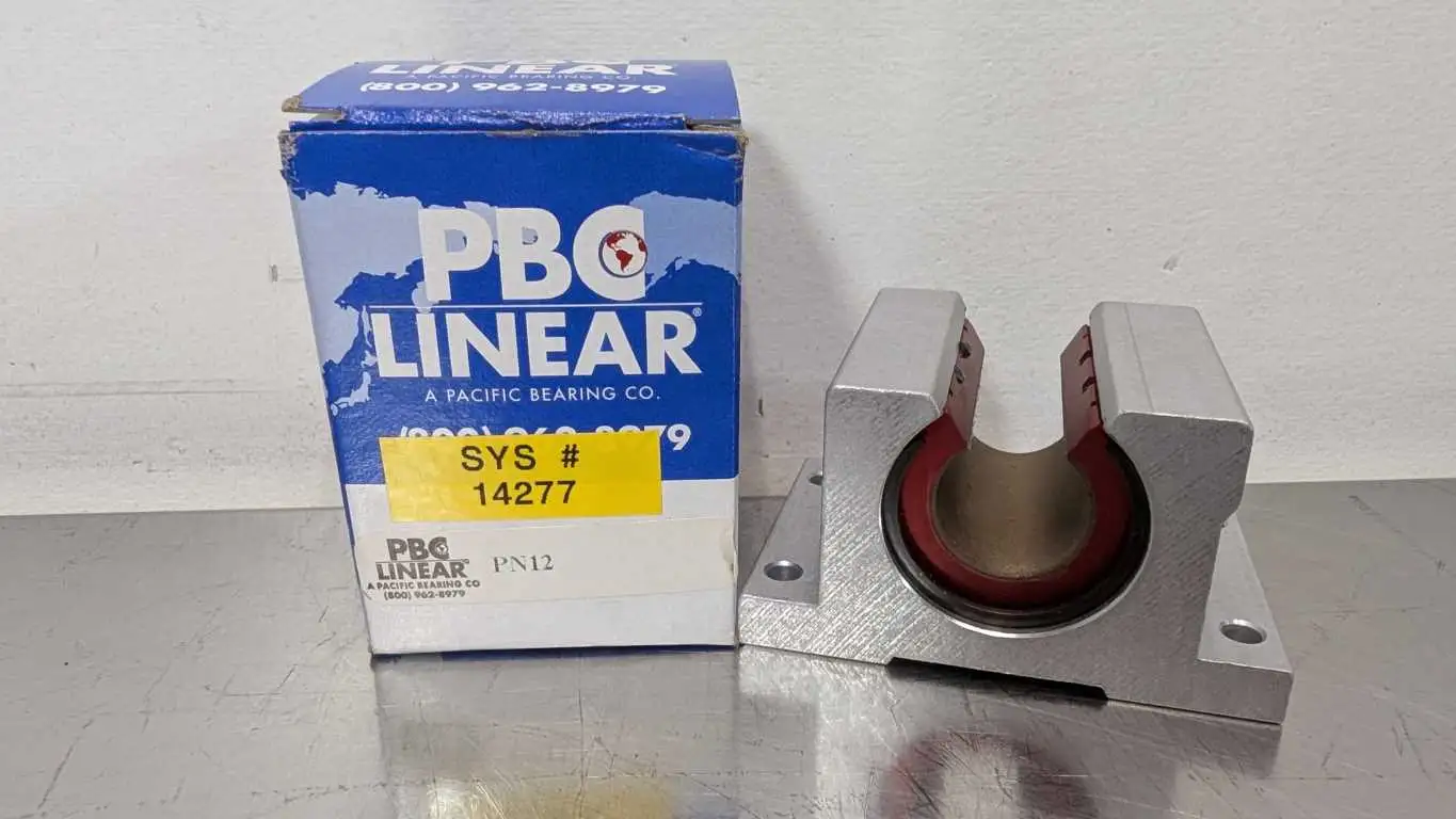 PBC Linear PN12 Pillow Block Bearing Open 3/4″ ID x 1-7/8″ Long