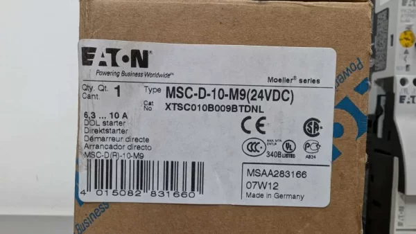 MSC-D-10-M9, Eaton, DOL Starter, XTSC010B009BTDNL