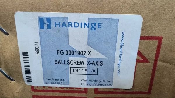 FG 0001902 X, Hardinge, Ballscrew X Axis, Super Precision T-51