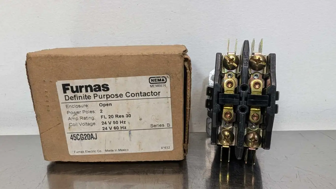 Furnas 45CG20AJ Definite Purpose Contactor Ser B 24VDC Coil 277/480/600VAC 20A