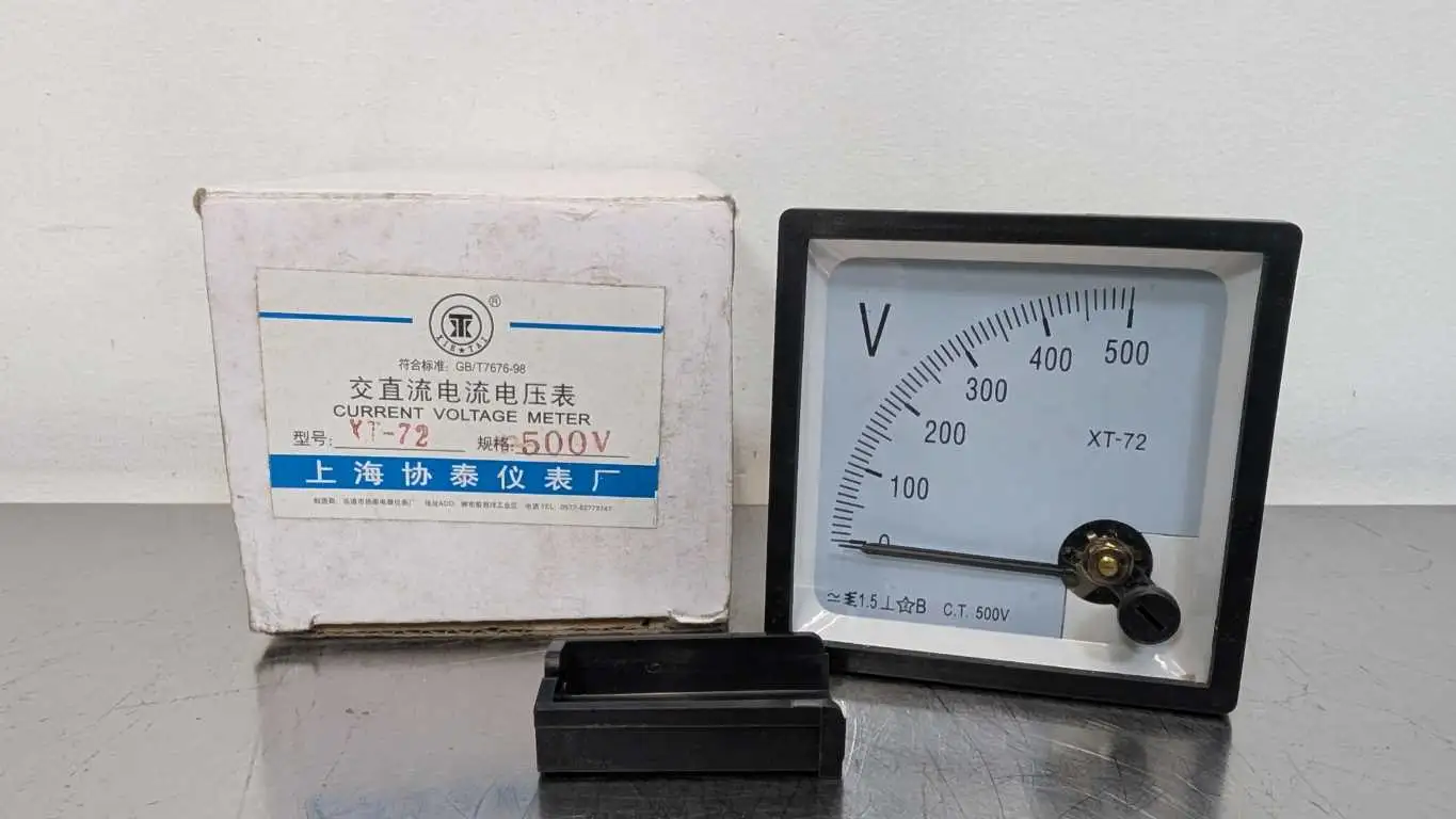 XIE TAI XT-72 AC Current Voltage Meter 66mm x 66mm ID 0-500V