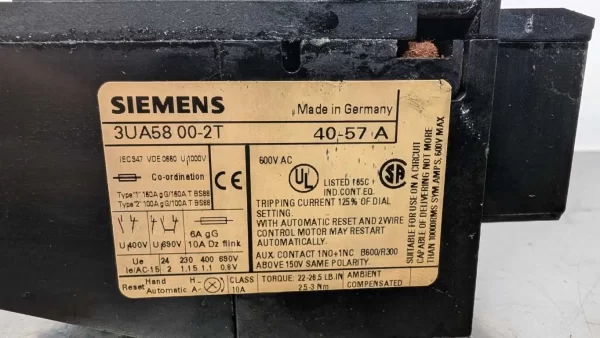 3UA58 00-2T, Siemens, Overload Relay