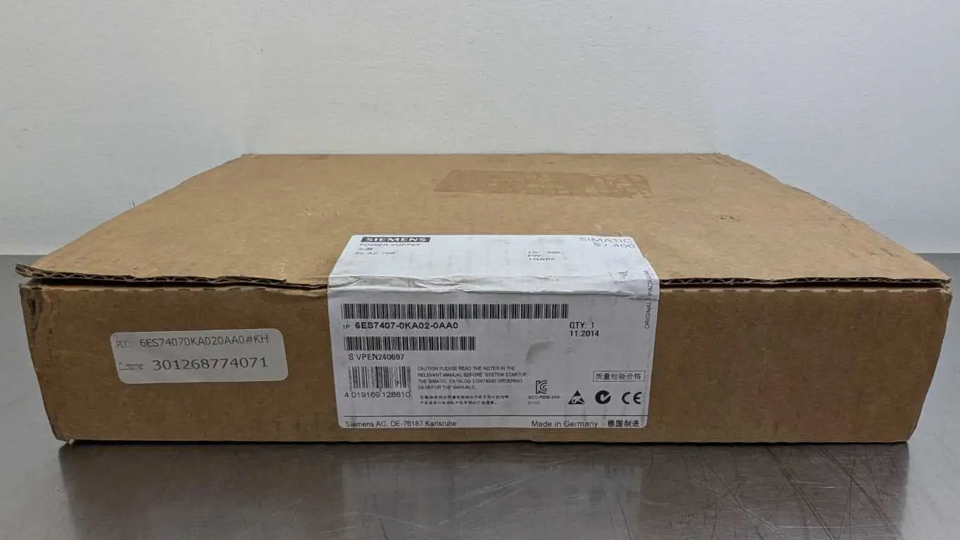 Siemens 6ES7407-0KA02-0AA0 Power Supply SIMATIC S7-400 10A Factory Sealed