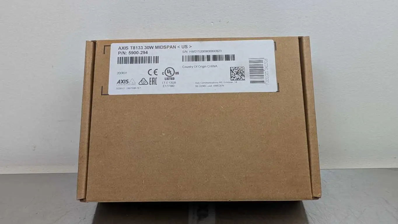 Axis Communications 5900-294 PoE Injector T8133 30W MIDSPAN 1 Port Factory Sealed