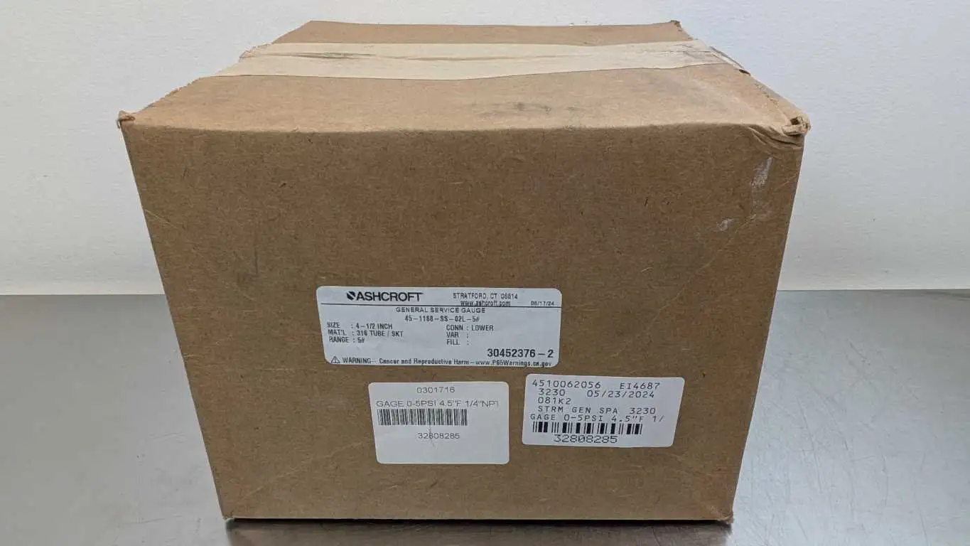 Ashcroft 45-1188-SS-02L-5# Gauge 0-5 PSI 1/4″NPT 4.5″ Factory Sealed