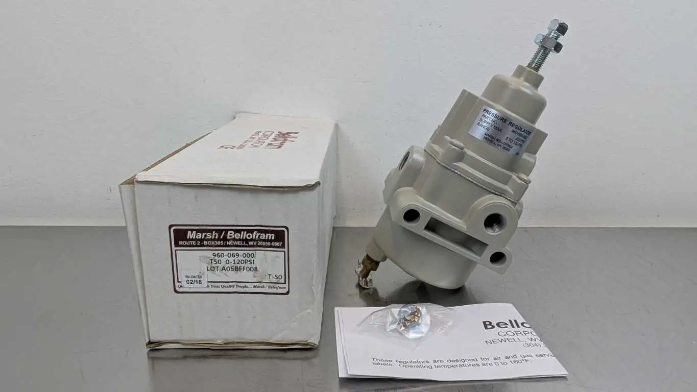 Marsh Bellofram 960-069-000 Pressure Regulator Max 250 PSI Range 0-120PSI 1/4″ NPT