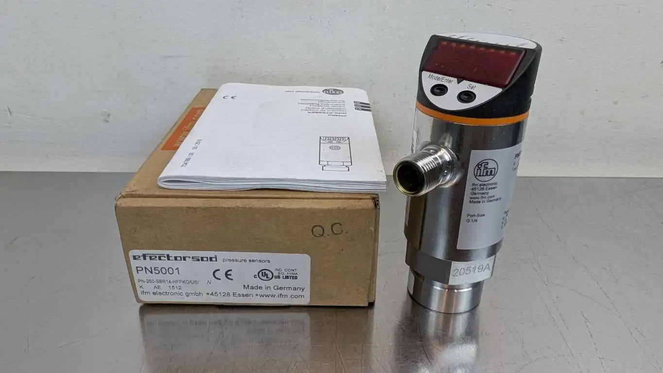 IFM Efector PN5001 Pressure Sensor PN-250-SBR14-HFPKG/US//V 0-250 bar 0-3625 PSI