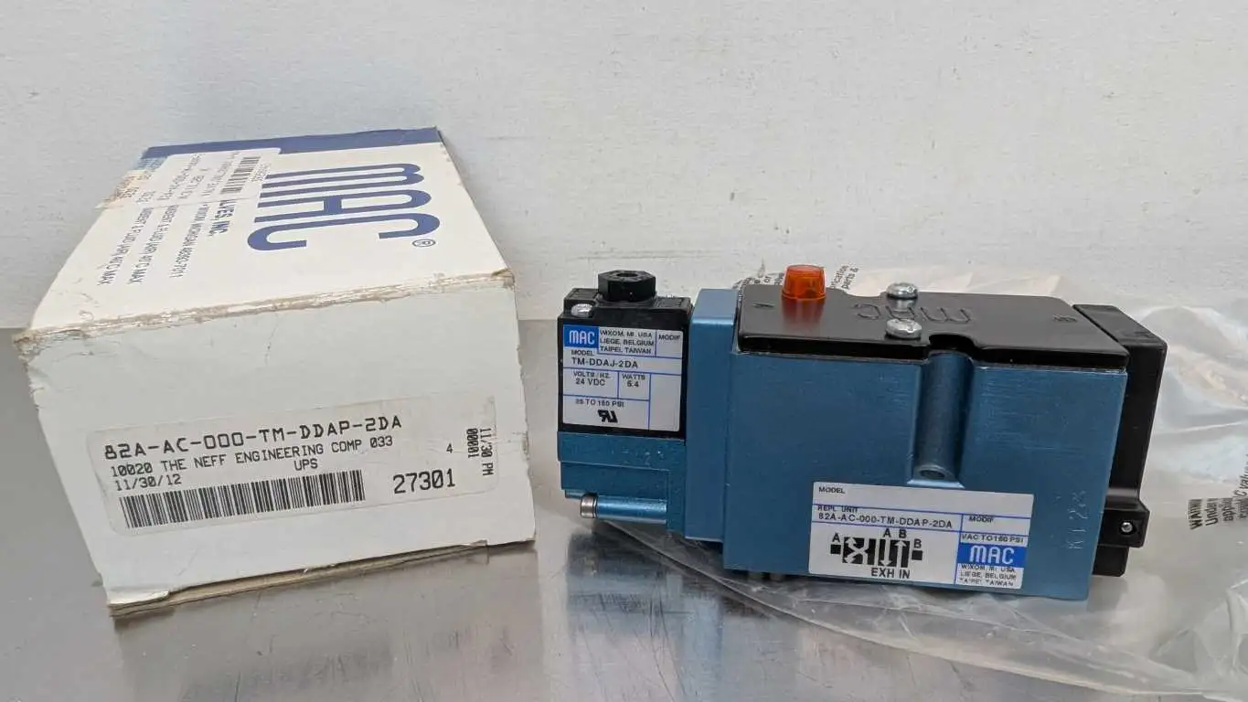 MAC 82A-AC-000-TM-DDAP-2DA Solenoid Valve TM-DDAJ-2DA 25-150 PSI 24VDC 5.4W