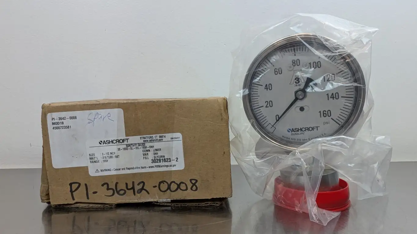 Ashcroft 35-1032-SL-20L-160#-XNH Sanitary Pressure Gauge 3-1/2″ OD 0-160 PSI