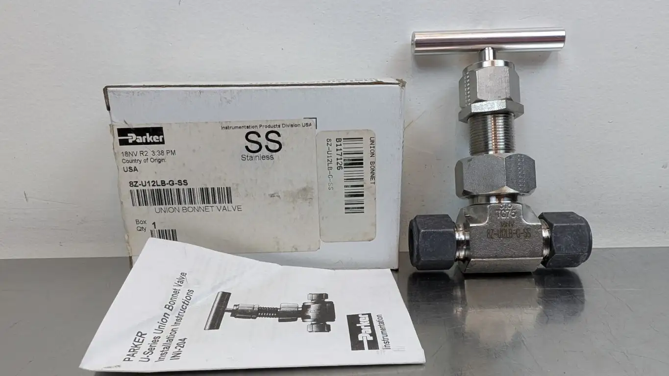 Parker 8Z-U12LB-G-SS Union Bonnet Valve 1/2″ 6000 PSI Stainless Steel 316